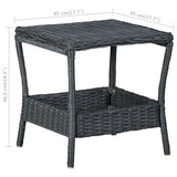 NNEVL Garden Table Dark Grey 45x45x46.5 cm Poly Rattan