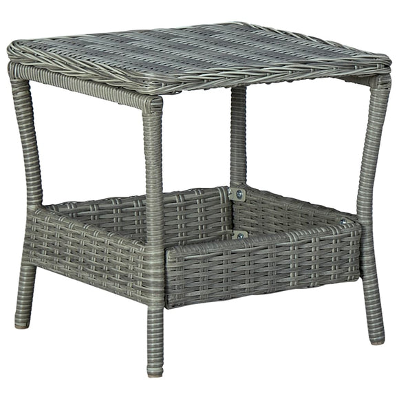NNEVL Garden Table Light Grey 45x45x46.5 cm Poly Rattan