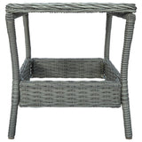NNEVL Garden Table Light Grey 45x45x46.5 cm Poly Rattan