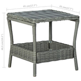 NNEVL Garden Table Light Grey 45x45x46.5 cm Poly Rattan