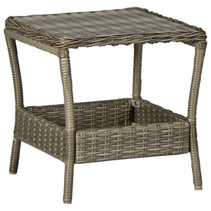 NNEVL Garden Table Brown 45x45x46.5 cm Poly Rattan