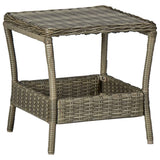 NNEVL Garden Table Brown 45x45x46.5 cm Poly Rattan