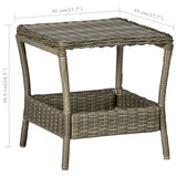 NNEVL Garden Table Brown 45x45x46.5 cm Poly Rattan