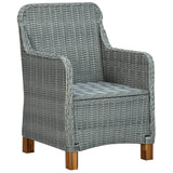 NNEVL Garden Chairs with Cushions 2 pcs Poly Rattan Light Grey