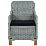 NNEVL Garden Chairs with Cushions 2 pcs Poly Rattan Light Grey