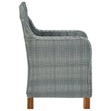 NNEVL Garden Chairs with Cushions 2 pcs Poly Rattan Light Grey