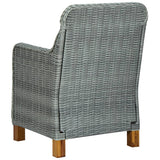 NNEVL Garden Chairs with Cushions 2 pcs Poly Rattan Light Grey