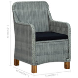 NNEVL Garden Chairs with Cushions 2 pcs Poly Rattan Light Grey