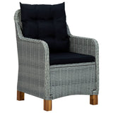 NNEVL Garden Chairs with Cushions 2 pcs Poly Rattan Light Grey