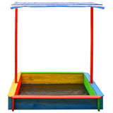 NNEVL Sandbox with Adjustable Roof Fir Wood Multicolour UV50