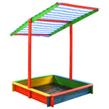 NNEVL Sandbox with Adjustable Roof Fir Wood Multicolour UV50