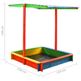 NNEVL Sandbox with Adjustable Roof Fir Wood Multicolour UV50