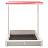 NNEVL Sandbox with Adjustable Roof Fir Wood White and Red UV50