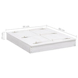 NNEVL Sandbox Fir Wood White 95x90x15 cm