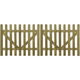 NNEVL Picket Fence Gate 2 pcs Impregnated Wood 300x120 cm