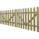 NNEVL Picket Fence Gate 2 pcs Impregnated Wood 300x120 cm