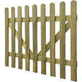 NNEVL Picket Fence Gate 2 pcs Impregnated Wood 300x120 cm