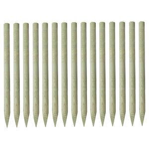NNEVL Pointed Fence Posts 15 pcs Impregnated Pinewood 4x150 cm