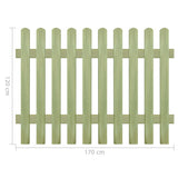NNEVL Picket Fence Impregnated Pinewood 170x120 cm 6/9 cm