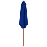 NNEVL Outdoor Parasol with Wooden Pole Blue 270 cm