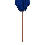 NNEVL Outdoor Parasol with Wooden Pole Blue 270 cm