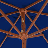 NNEVL Outdoor Parasol with Wooden Pole Blue 270 cm