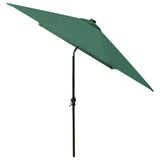 NNEVL Parasol with LEDs and Steel Pole Green 2x3 m