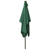 NNEVL Parasol with LEDs and Steel Pole Green 2x3 m