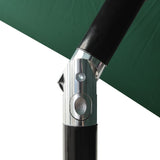 NNEVL Parasol with LEDs and Steel Pole Green 2x3 m