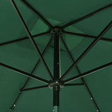 NNEVL Parasol with LEDs and Steel Pole Green 2x3 m