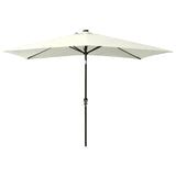 NNEVL Parasol with LEDs and Steel Pole Sand 2x3 m