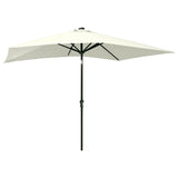 NNEVL Parasol with LEDs and Steel Pole Sand 2x3 m