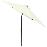 NNEVL Parasol with LEDs and Steel Pole Sand 2x3 m