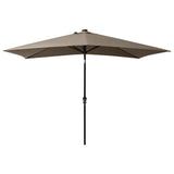 NNEVL Parasol with LEDs and Steel Pole Taupe 2x3 m