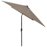 NNEVL Parasol with LEDs and Steel Pole Taupe 2x3 m