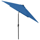 NNEVL Parasol with LEDs and Steel Pole Azure Blue 2x3 m