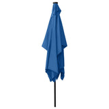 NNEVL Parasol with LEDs and Steel Pole Azure Blue 2x3 m
