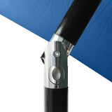 NNEVL Parasol with LEDs and Steel Pole Azure Blue 2x3 m