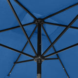 NNEVL Parasol with LEDs and Steel Pole Azure Blue 2x3 m
