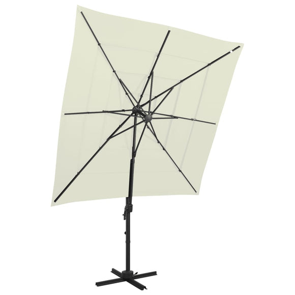 NNEVL 4-Tier Parasol with Aluminium Pole Sand 250x250 cm