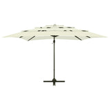 NNEVL 4-Tier Parasol with Aluminium Pole Sand 250x250 cm
