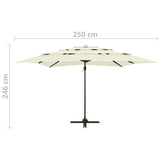 NNEVL 4-Tier Parasol with Aluminium Pole Sand 250x250 cm