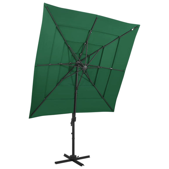 NNEVL 4-Tier Parasol with Aluminium Pole Green 250x250 cm