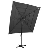 NNEVL 4-Tier Parasol with Aluminium Pole Anthracite 250x250 cm