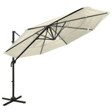 NNEVL 4-Tier Parasol with Aluminium Pole Sand 3x3 m