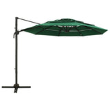 NNEVL 4-Tier Parasol with Aluminium Pole Green 3x3 m