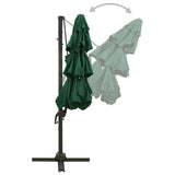 NNEVL 4-Tier Parasol with Aluminium Pole Green 3x3 m