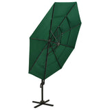 NNEVL 4-Tier Parasol with Aluminium Pole Green 3x3 m