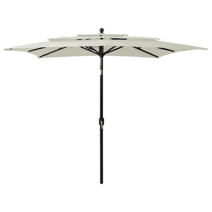 NNEVL 3-Tier Parasol with Aluminium Pole Sand 2.5x2.5 m