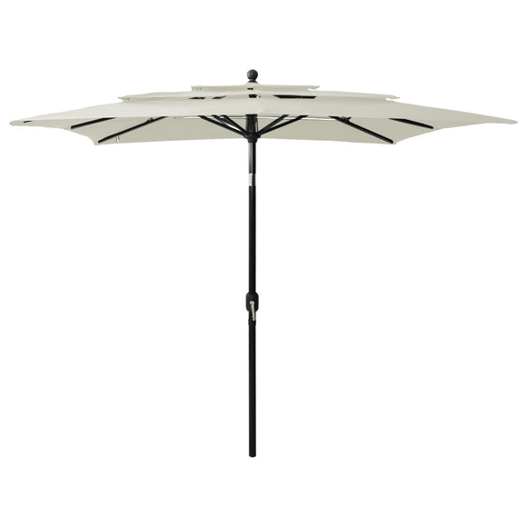 NNEVL 3-Tier Parasol with Aluminium Pole Sand 2.5x2.5 m
